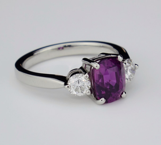 Violet purple synthetic Sapphire raw gemstone's application