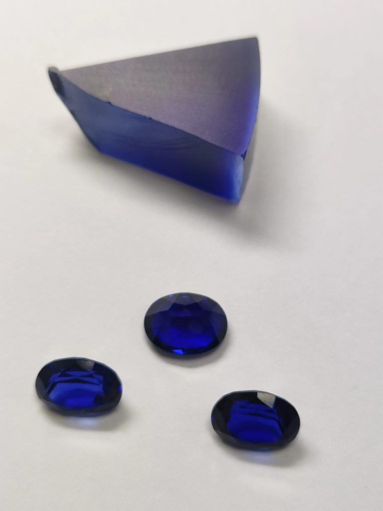 Synthetic Roy blue sapphire raw gemstone